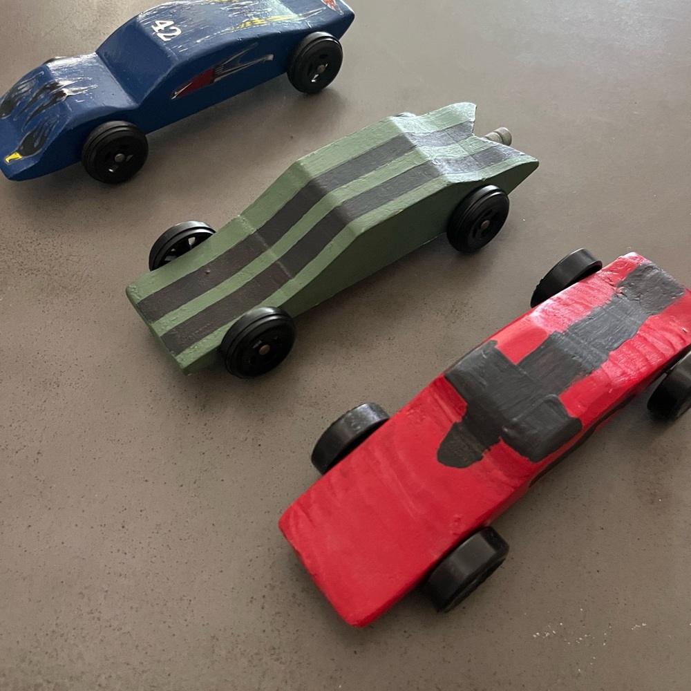 Vintage Pinewood Derby toy cars bundle
